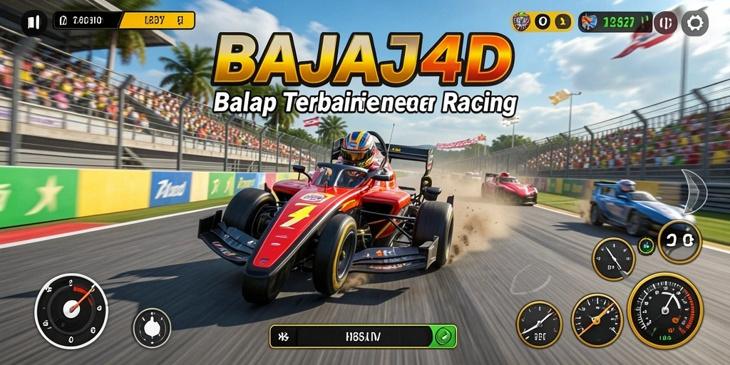 Tampilan gameplay <strong>BAJAJ4D</strong> yang penuh aksi di trek balap yang menantang.