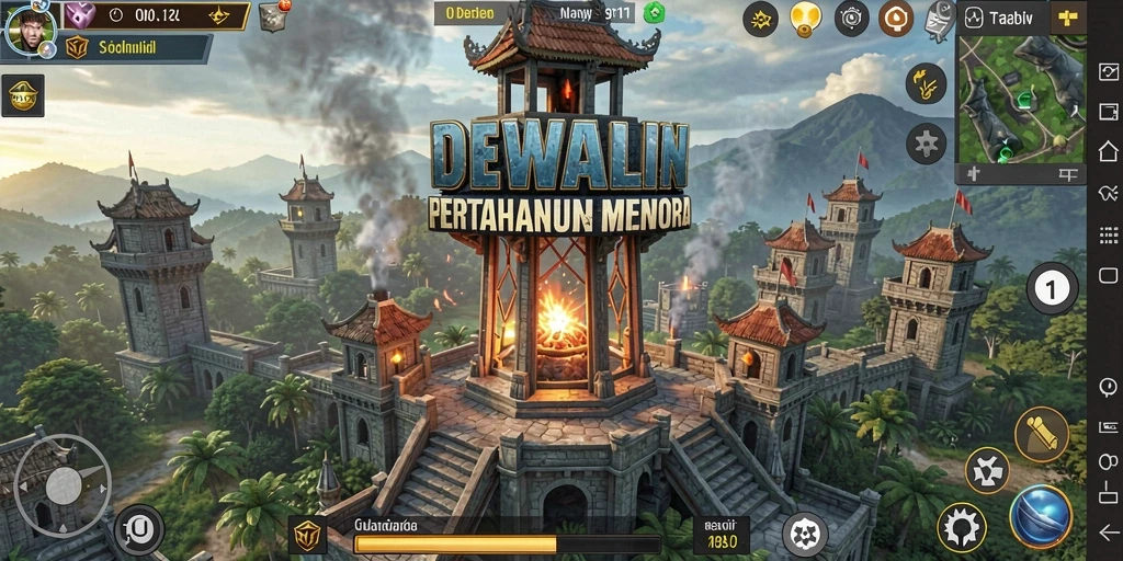 Gameplay menara pertahanan yang mendebarkan di DEWALIN.