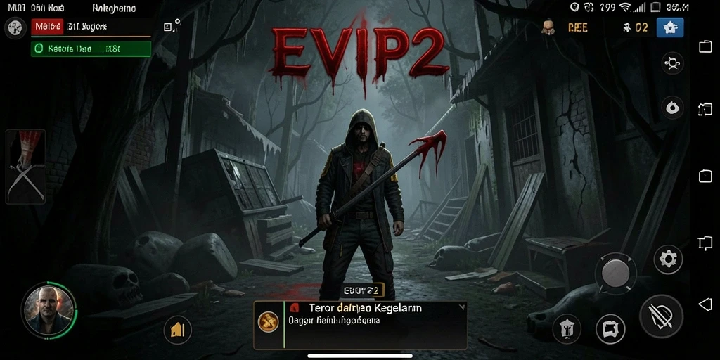 Tampilan menegangkan dari gameplay EVIP2 saat mengeksplorasi kegelapan.