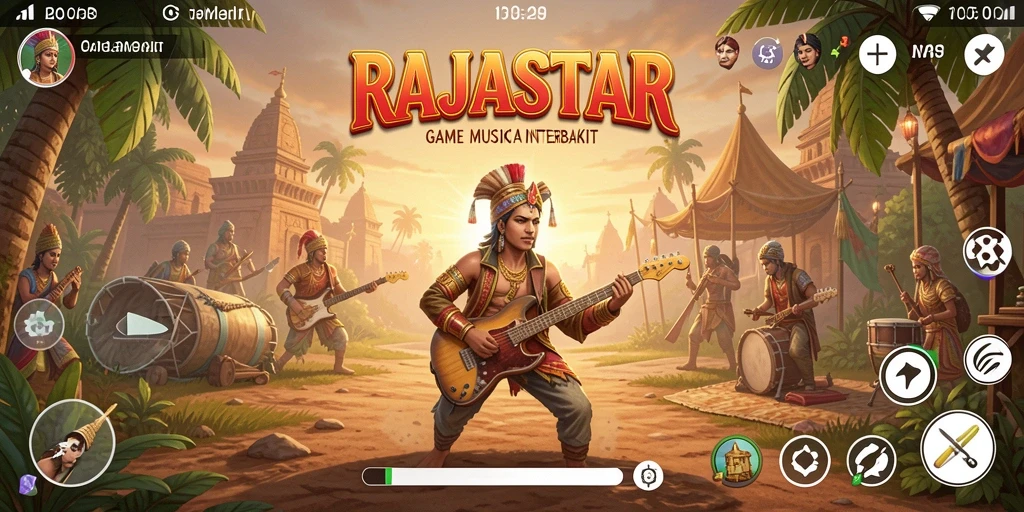 Screenshot gameplay RAJASTAR menampilkan pengguna yang asyik memainkan lagu.
