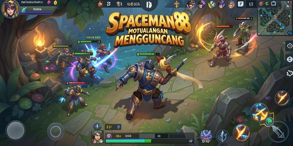 Screenshot gameplay SPACEMAN88 yang menampilkan pertarungan seru antar tim.