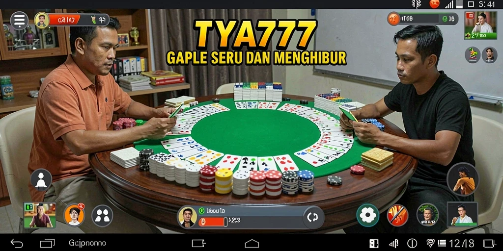 Screenshot gameplay TYA777 menampilkan serunya permainan Gaple.