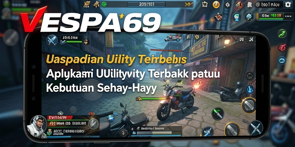 Tampilan utama aplikasi VESPA69 dengan fitur-fitur utility yang menarik.